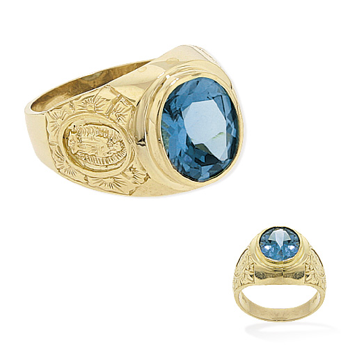 14k gold large oval blue cz mens ring 14k yellow gold ring weight 9 5 ...